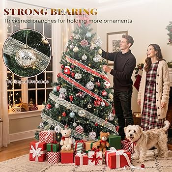 Amazon.com: YITAHOME Pre-Lit Artificial Hinged Christmas